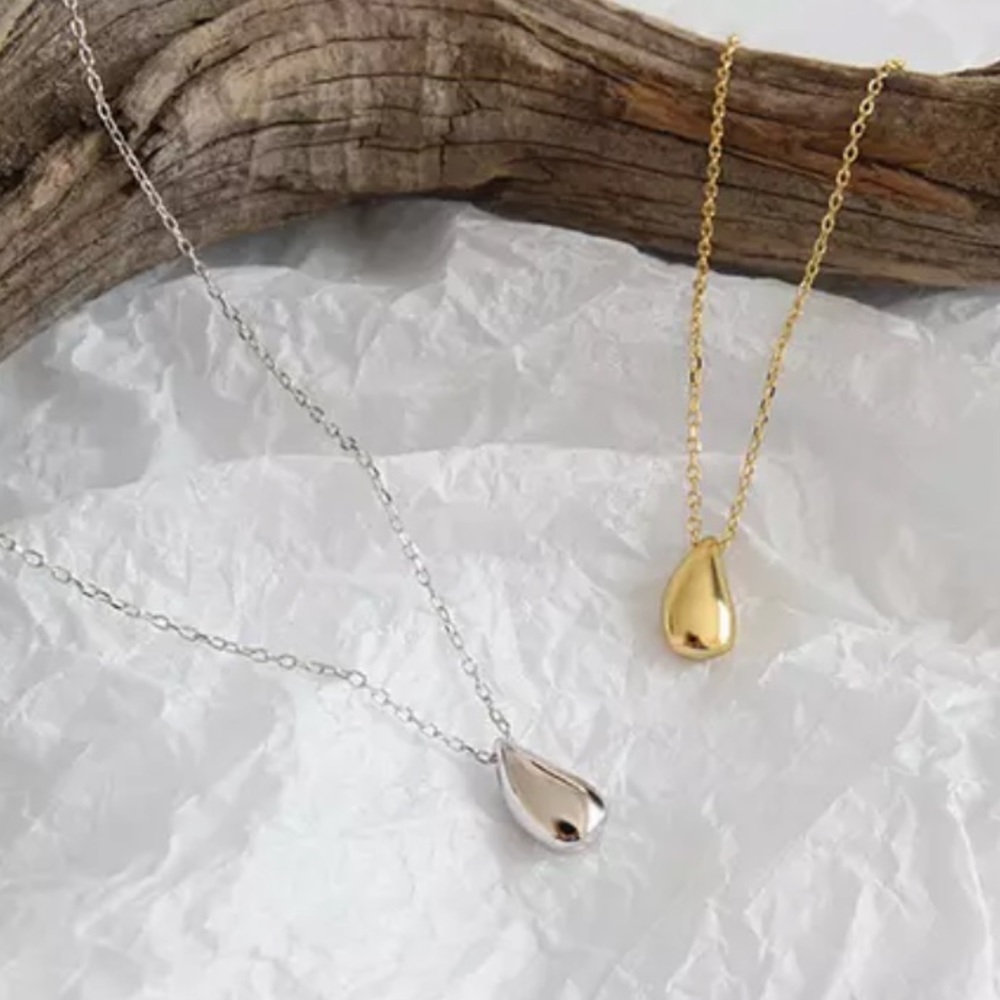 NEW 925 STERLING SILVER WATERDROP NECKLACE, NICE NECKLACE, CUTE NECKLACE - Picture 4 of 5